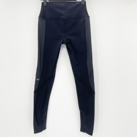 ALO Yoga Pants - Alo Yoga Women's Navy Blue Gray High Waisted Workout Athletic Leggings Size S